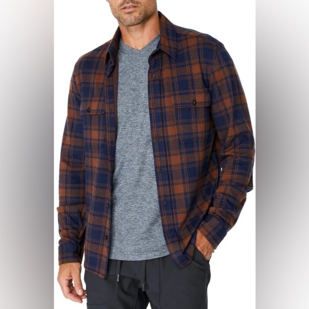 7 Diamonds Blue and Brown Plaid Jacket